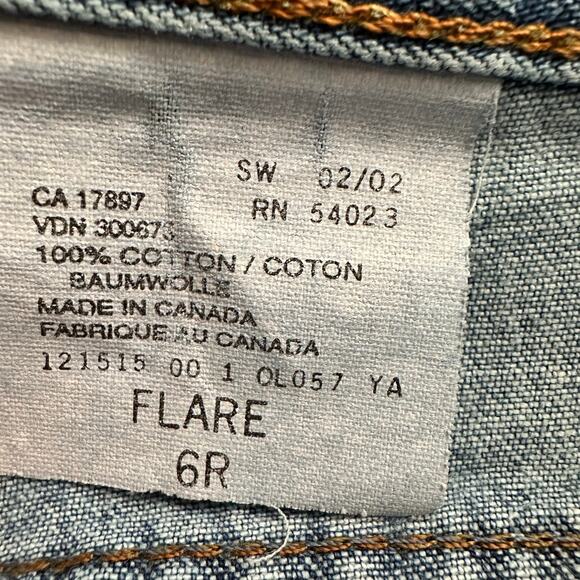 Gap Womens size 6 Flare Vintage Denim Jeans Embellished Fringe Boho Y2K - Picture 10 of 10